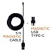 SOJITEK Genuine Detachable Magnetic Charging Charger (No Data Sync, No Fast Charge) 5FT (1A) Cable with USB Type C Magnetic Connector for USB Type C to USB Type A
