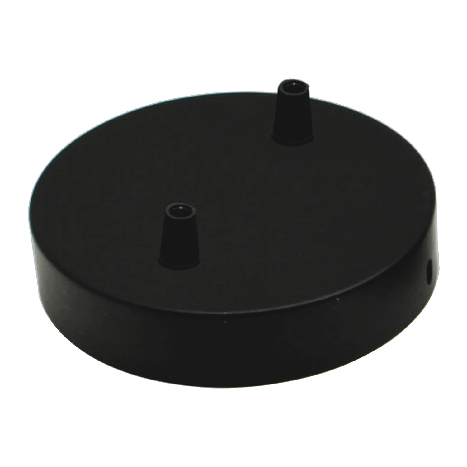 LEDSONE Black 2-Way Ceiling Rose – 120mm Round Metal Pendant Light Canopy Plate with Multiple Cable Outlets – Light Fitting Kit for Fabric Flex Cord, Ceiling or Wall Lamp