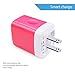 Ailkin 3 USB Wall Charger(Rose), Multiport Charger Plug Adapter, Fast Power Block, Travel Home Charger Station Block Cube Replacement for iPad/iPhone/Samsung/LG/Huawei/HTC/Sony and More Cell Phone