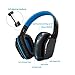 Bluetooth Gaming Headset, Kotion Each B3506 V4.1 Wireless Foldable Gaming Headphones with Microphone for PC Computer PS4 iPhone iPad (Black Blue)