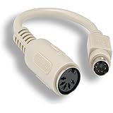 KENTEK 6 Inch in Mini DIN6 PS/2 Male to DIN5 at Female Keyboard Adapter Converter Cable Cord MDIN6 6 Pin to DIN5 5 Pin M/F fo