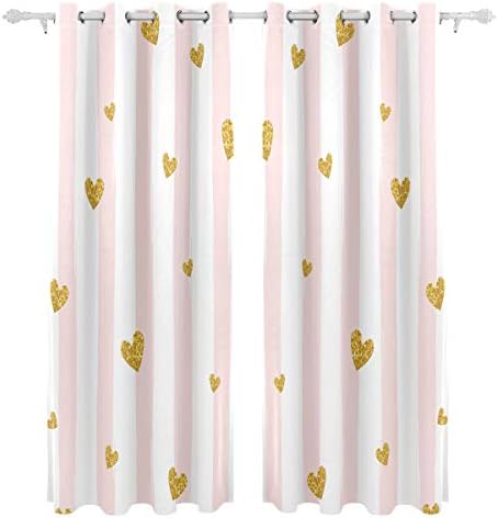 Colorful Fashion Gold Glittering Confetti Single-sided Print Blackout Draperies Drapes Window Treatment Shower Curtain Panels For Bedroom Living Room Kitchen Bath 55 X 78 Inch 2 Pcs