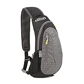 G4Free sling bag, Casual Cross Body Bag Outdoor Shoulder Backpack Chest Pack with One Adjustable Strap for Men Cycling Hiking(Black-Grey)