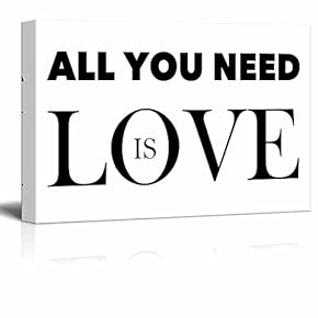 Canvas Wall Art - All You Need is Love Quotes - Gallery Wrap Modern Home Art | Ready to Hang - 12x18 inches