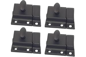 QCAA Oval Turn Cabinet Latch, for Cupboard & Other Furniture, Small, ORB Oil Rubbed Bronze Coated Finish, 4 Pack, Made in Tai