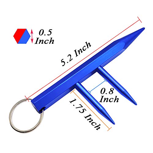 Kaiyuan Dynasty Self Defense Red & Blue Key Chain Weapons Tactiacl Tool Aluminum Safe Chain with Detachable Holder 2PC - Thumbnail 3