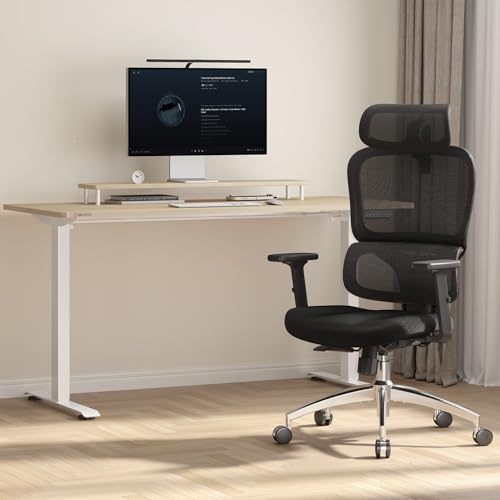 SIHOO M56C Ergonomic Office Chair, Big and Tall Desk Chair with Lumbar Support, Adjustable Headrest, Tilt Function, Swivel Computer Chair, Black