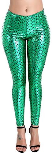 Women Sexy Mermaid Fish Scale Hologram Stretch Soft Shine Leggings