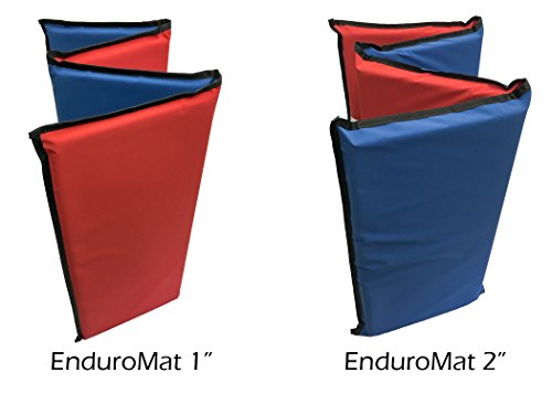 KinderMat, EnduroMat, Reinforced Vinyl, 2 Inch Thick, 48 x 24 Inches, Black Binding, Red/Blue
