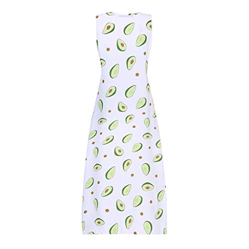 Witspace Women Bohemian Feather Print Sleeveless O-Neck Summer Plus Size Maxi Dress - Thumbnail 3