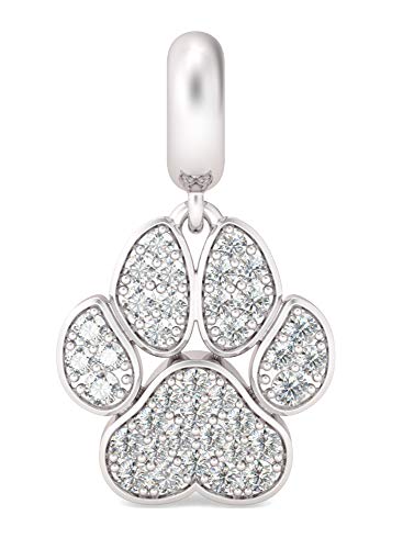 GNOCE "Best Friends 925 Sterling Silver Little Paw Charm Suitable for Necklace Pendant, Gift for Animal Lovers