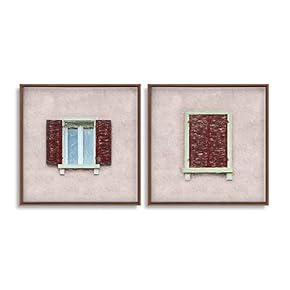 Framed Canvas Wall Art for Living Room, Bedroom Window Theme Canvas Prints for Home Decoration Ready to Hang - 16"x16"x2 Panels