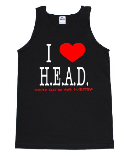 FTD Apparel Men's I Love HEAD House Electro Dubstep EDM Rave Concert Tank