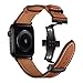 EloBeth Watch Band Compatible with Apple Watch Bands 42mm 44mm Series 5 4 3 2 1 iWatch Leather Band for Women Girls Metal Buckle (42mm&44mm Brown)