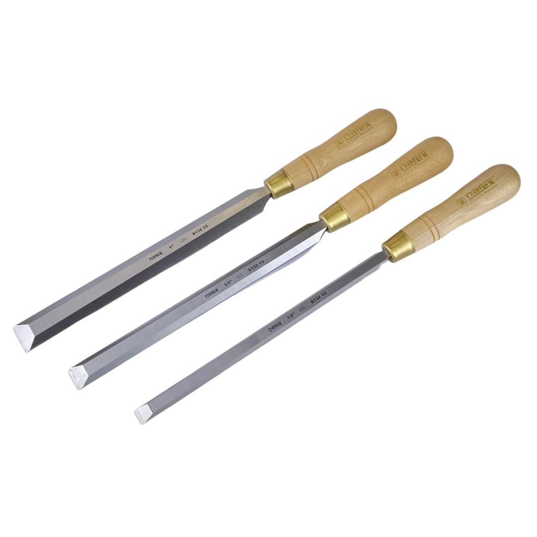 Narex Chisels - 8132 Paring Chisel Set of 3 (Natural Handle)