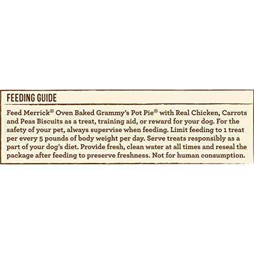 MERRICK OVEN BAKED NATURAL AND CRUNCHY BAG OF TREATS, DOG CHICKEN TREATS, GRAMMY’S POT PIE WITH REAL CHICKEN – 11 OZ. BAG