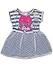 Toddler Girls' Trolls Dress Poppy - Blue and White Stripe with Embroidered Lace (3T)