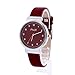 Women Flower Watches COOKI Clearance Ladies Watches Female Watches on Sale Cheap Leather Wrist Watch-Q93 (Red)