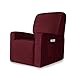 CHUN YI Stretchable Recliner Cover 1 Piece Jacquard Chair Slipcover with Elastic Band, Spandex Sofa Replacement with Side Pocket for Living Room(Wine)
