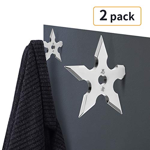 SUS304 Stainless Steel Shuriken Heavy Duty Coat Hooks Wall Mounted 35 LB Utility Hooks Heavy Hooks Dual Robe Hook Coat Hanger (Shuriken) - Thumbnail 7