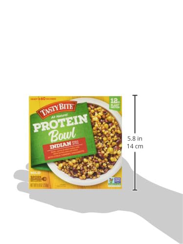 TASTY BITE INDIAN PROTEIN BOWL, 8.8 OUNCE, PACK OF 6, READY TO EAT, MICROWAVEABLE, VEGAN, 12 GRAMS PLANT PROTEIN
