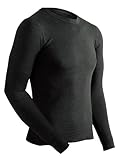 ColdPruf Men's Platinum Dual Layer Long Sleeve Crew Neck Top, Black, Large Tall