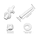 Cosybreeze 2 Pack Universal Toilet Seat Hinge Bolt Screw for Bottom Mounting - White Plastic Toilet Fix Screw Set Replacement for American Standard, Toto Toilets