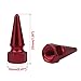 Senzeal 5X Spike Style Polished Aluminium Tyre Valve Caps for Car Bike Truck Red