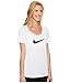 NIKE Women's Dry Training Scoop Tee, White, Large