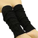 Oksale Women Warm Soft Crochet Knitted Boot Cover Cuff Leg Warmers (Black)