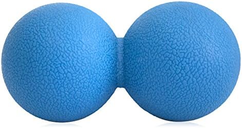 Double Lacrosse Massage Balls,Peanut Massage Ball - Premium Rubber,Free Carrying Bag &amp; Brochures - for Trigger Point Therapy, Myofascial Release, Muscle Knots, Yoga (blue)