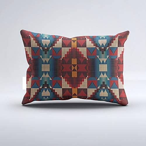 Zippered Pillow Covers Pillowcases One Side 12x20 Inch Orange Brown Red Teal Blue Tribal Mosaic Art Pillow Pillow Cases Cushion Cover for Home Sofa Bedding