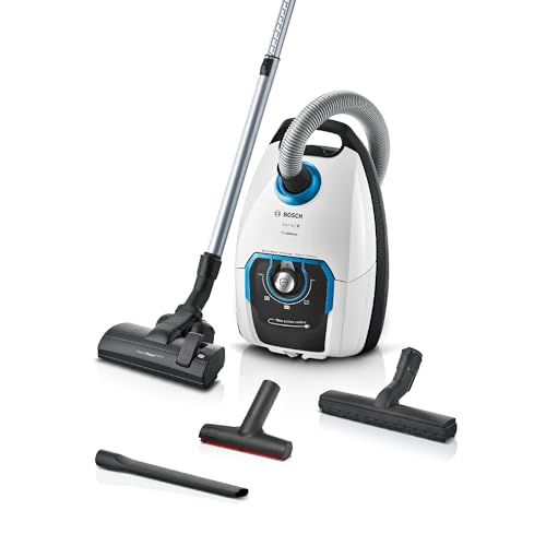 Bosch Staubsauger mit Beutel ProSilence Serie 8 BGB75XSIL, Bodenstaubsauger, ideal für Allergiker, Hygiene-Filter, 10 Jahre Motorgarantie, Hartbodendü