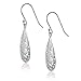 Hoops & Loops 925 Sterling Silver Teardrop Filigree Dangle Hook Earrings for Women, Silver, Yellow and Rose Gold Flashed Sterling Silver