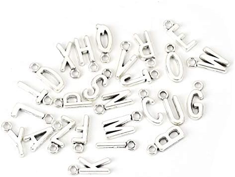 JGFinds Alphabet Letter Pendant Charms - 3 Sets (78 Pieces), 16mm x5mm to 16mm x11mm, Silver Tone, DIY Jewelry Making Supplies