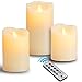 Comenzar Flickering Flameless Candles with Glass Effect Battery Operated Candles with Remote Control Cycling Timer 24 Hours Pack of 2 (H 6