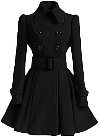 ZJYQ Fashion Women's Wool Pea Coat Spring Long Sleeve Outwear Jacket