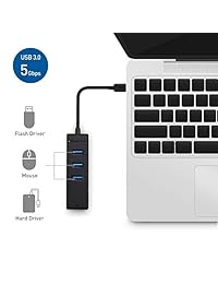 Cable Matters USB C Hub con Gigabit Ethernet (Puerto Thunderbolt 3 Compatible) para 2016 2017 MacBook Pro, Dell XPS 13 15, Lenovo Yoga 910, HP Spectre x360, Microsoft Surface Book 2 y Más
