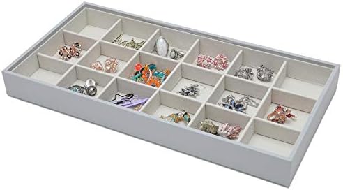 Magic Stackable Jewelry Trays Closet Dresser Drawer Organizer for Accessories, Gadgets & Cosmetics, Storage Display Showcase Holder Box, Set of 2