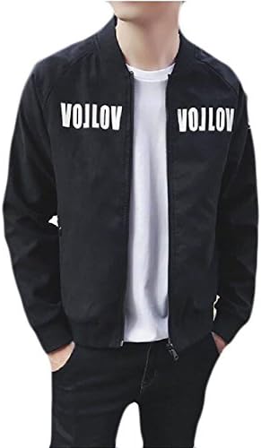 DoufineMen Doufine Mens Baseball Moto Suede Nap Jacket Long Sleeve Windbreakers Black 2XL