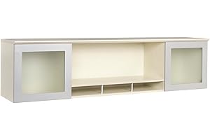 Safco Mayline MNH63TSS Medina Hutch Cabinet with Glass Doors, 63"W, Textured Sea Salt Laminate