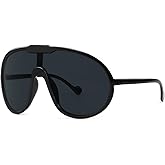 GFUIARA Trendy Oversized Sunglasses for Women Men Fashion Shield Aviator Sun Glasses UV400 Protection Goggles