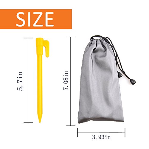EDOBIL Outdoor Stakes, Durable Plastic Hold Beach Towel Stakes for Outdoor Camping, Picnics on a Blanket or Mat (12pcs Yellow)
