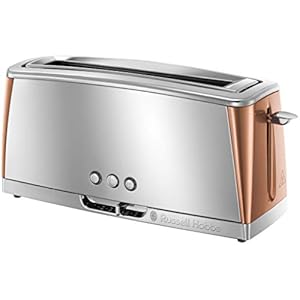 Russell-Hobbs-Luna-Long-Slot-Toaster-Long-Slice-or-Two-Slice-Stainless-Steel-Toaster-with-Copper-Accents-and-Fast-Toasting-Technology-24310 Russell Hobbs Luna Long Slot Toaster, Long Slice or Two Slice Stainless Steel Toaster, 24310 & 25113 Eclipse Polished…