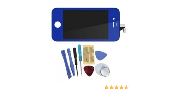 Amazon Com Binnbox Dark Blue Lcd Touch Screen Glass Digitizer Assembly Replacement For Iphone 4s Gsm Back Cover Case A Set Cracked Screen Repair Tools Kit Cell Phones Accessories
