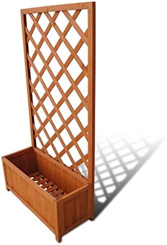 WT Trade Premium 70X30X135 – Trellis Wood Garden Trellis with Planter Box | Flower Planter | Rose Arch Trellis Plant Container