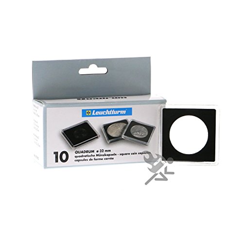 (10) Lighthouse Square 32mm 2" x 2" Quadrum Snaplock Coin Holder Capsules for 1oz Gold Eagle