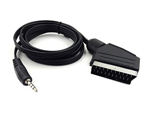 Poyiccot Scart Cable, 21 Pin Scart Jack to 3.5mm Male Stereo Jack Full HD Multiple Shieldings Precision Connector Cable -1.5m/ 5 feet - Thumbnail 4