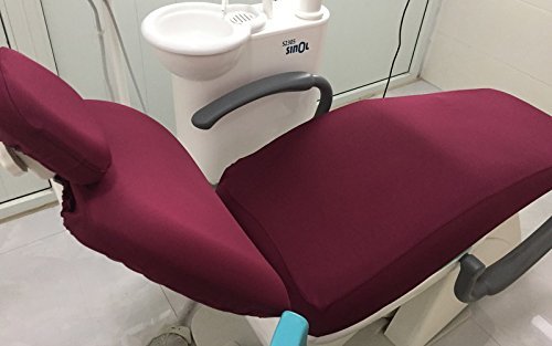 Dental Unit Cloth Chair Cover Sleeves Protector Dentist Headrest Washable Burgundy 1 Set