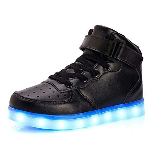 QTMS Boys Girls Breathable LED Light Up Shoes Flashing Colorful Sneakers for Kids